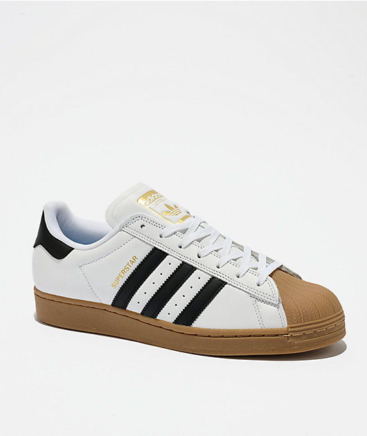 靴 adidas SUPERSTAR ADV adidas Superstar ADV White, Black & Gum Skate Shoes | Zumiez