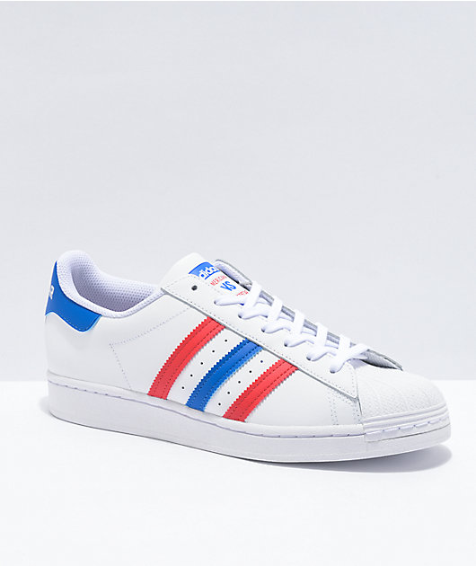 adidas Superstar Americana zapatos blancos, azules y rojos | Zumiez