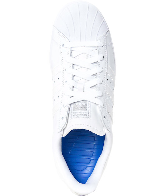 adidas superstar vulc adv all white shoes