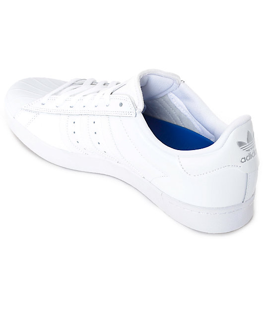 adidas superstar vulc adv all white shoes