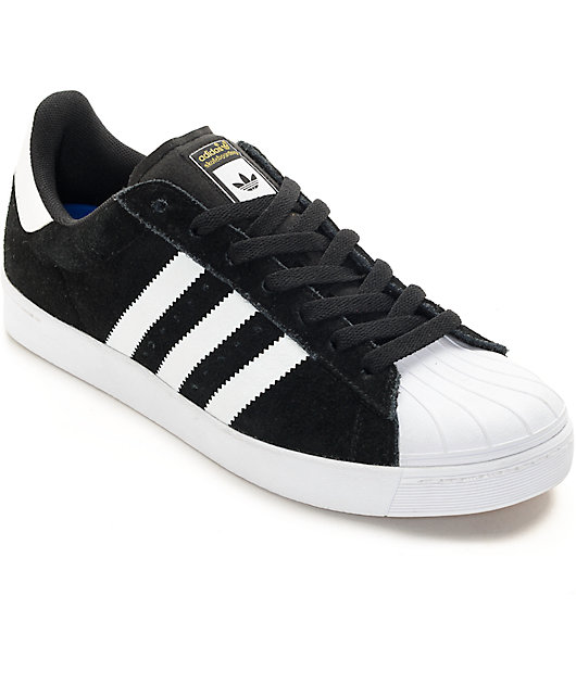 adidas Superstar Vulc ADV zapatos de skate negros y blancos | Zumiez
