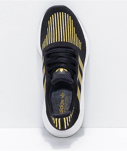 adidas Swift Run Black \u0026 Gold Shoes 