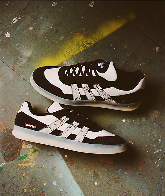 adidas Tonneson Aloha Super Black & White Skate Shoes | Zumiez