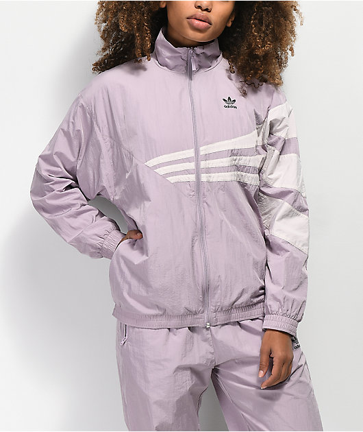 lavender adidas track jacket