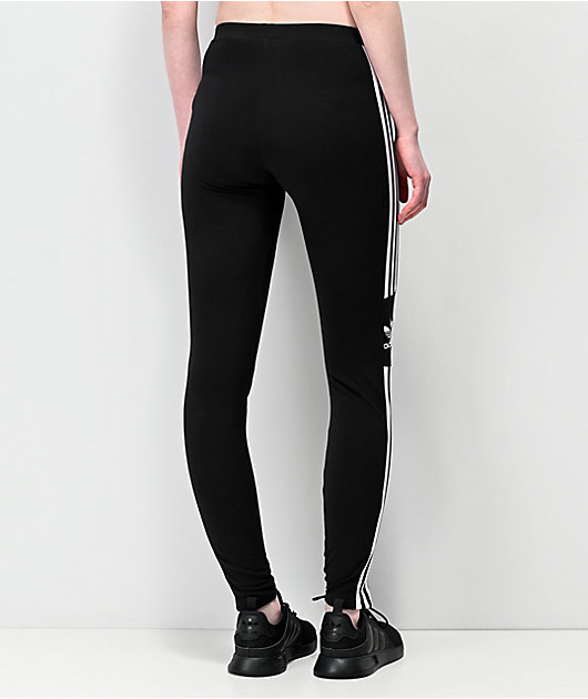 adidas Trefoil 3 Stripe Black Leggings