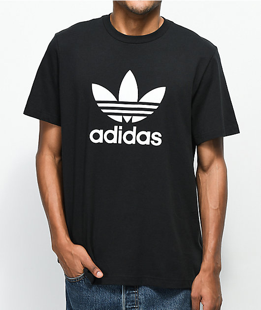 adidas Trefoil Black T-Shirt | Zumiez.ca