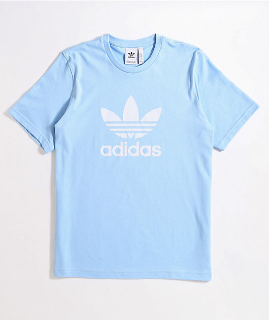 blue and white adidas shirt