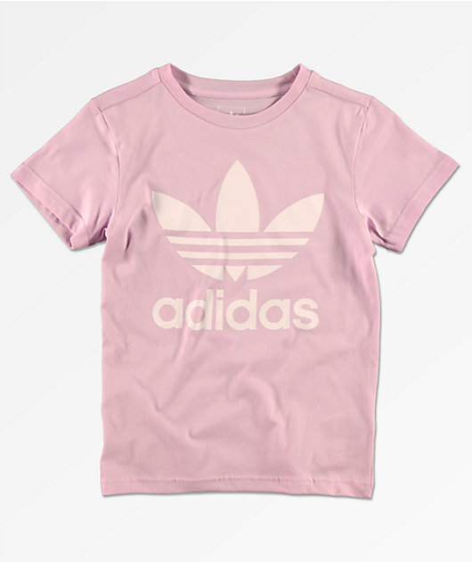 adidas Trefoil camiseta rosa para niños | Zumiez