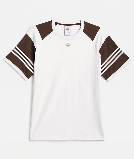 adidas Tyshawn Crystal White & Dark Brown T-Shirt | Zumiez