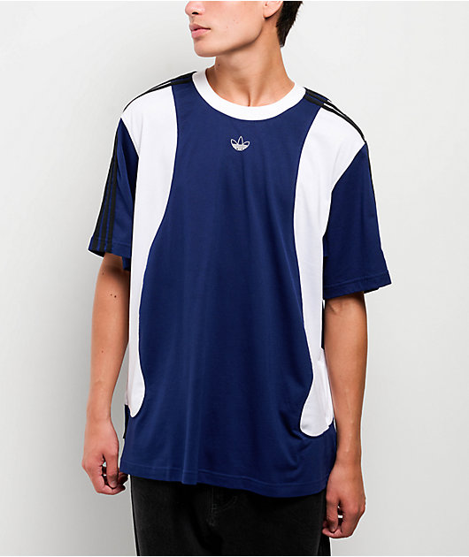 adidas Tyshawn Dark Blue & White T-Shirt | Zumiez
