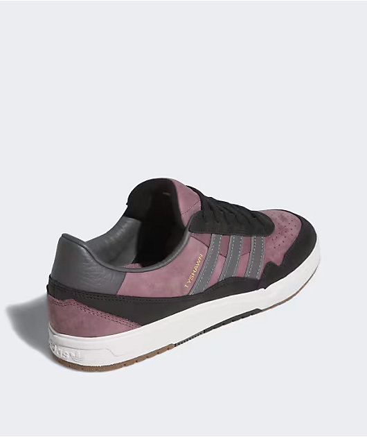 adidas Tyshawn II Shadow Fig, Core Black, & Charcoal Solid Grey Skate Shoes