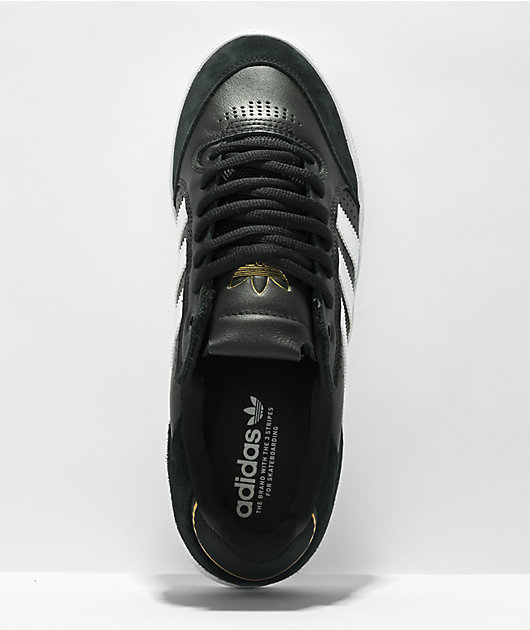 adidas Tyshawn Low Black, White & Gold Shoes