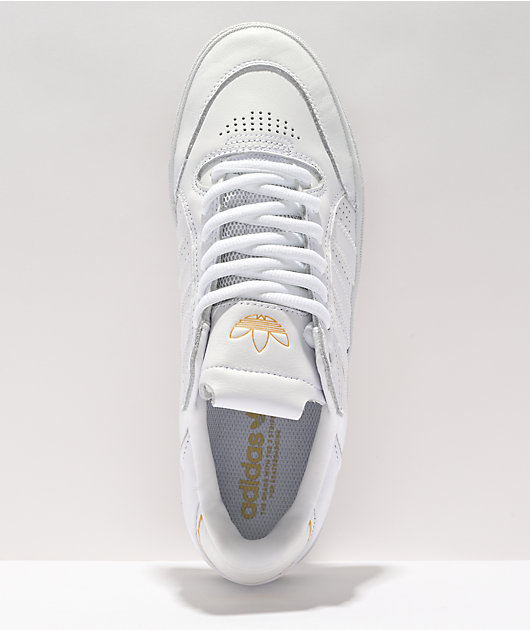 Adidas white best sale and gold sneakers