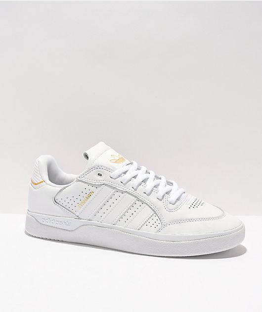 Adidas white sale and gold