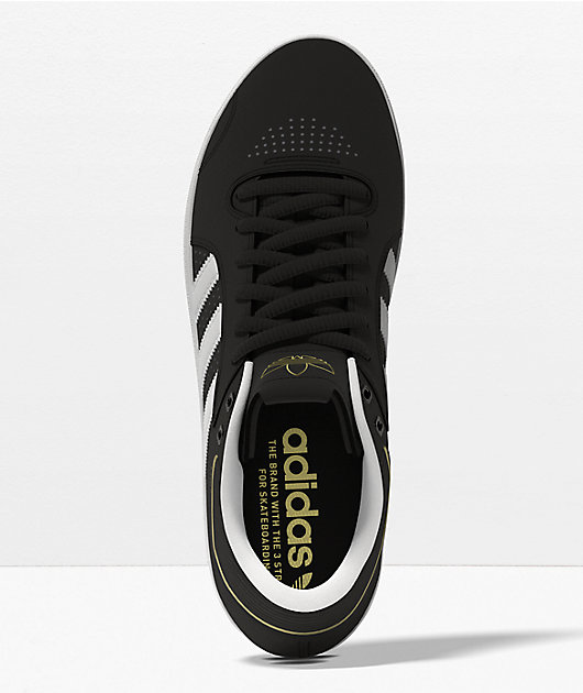 adidas Tyshawn Mid Black, White & Gold Shoes