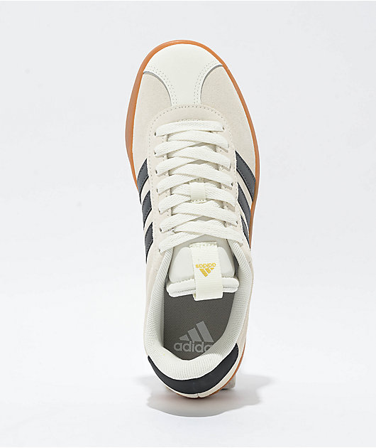 adidas VL Court 3.0 White, Grey, & Gold Shoes | Zumiez