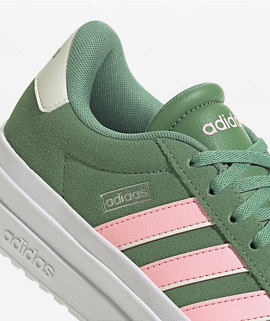 adidas VL Court Bold Green Pink Shoes Zumiez