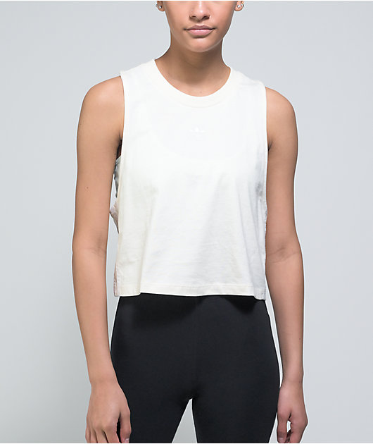 Adidas crop tank white online