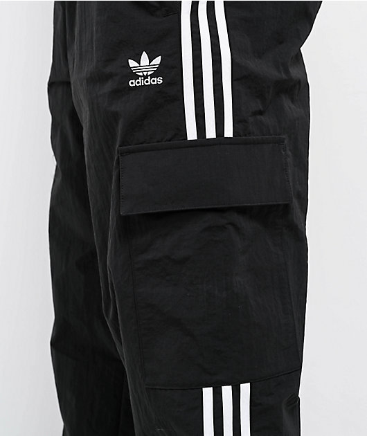 adidas adicolor 3-Stripe Black Cargo Pants | Zumiez