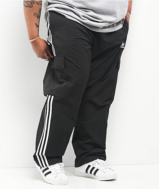 adidas adicolor 3-Stripe Black Cargo Pants | Zumiez