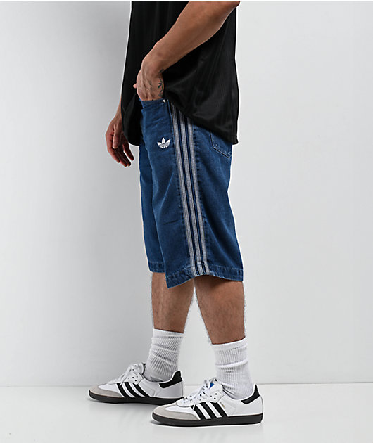 adidas adicolor Firebird Medium Blue Denim Shorts