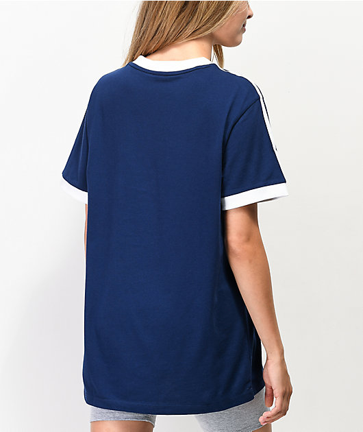 camiseta adidas 3 rayas azul