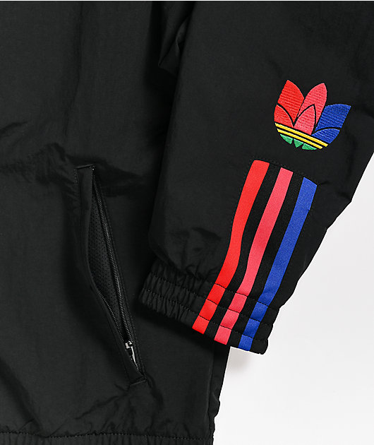 adidas chaqueta de chándal multicolor negra