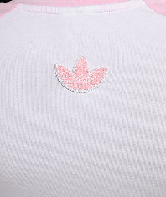adidas x Care Bears Pink & White Ringer Crop T-Shirt