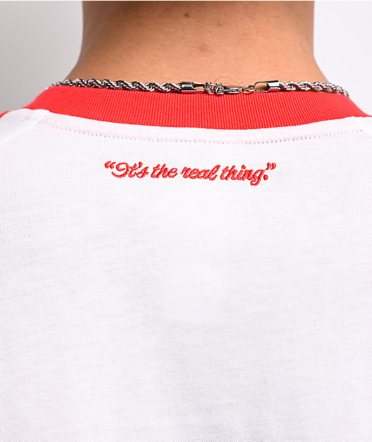 adidas x Coca-Cola Classic Sport Cali Cream & Red Ringer T-Shirt