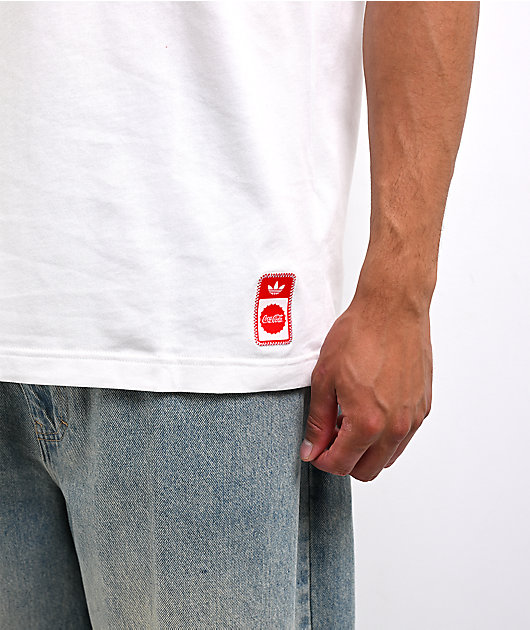 adidas x Coca-Cola Classic Sport Cali Cream & Red Ringer T-Shirt