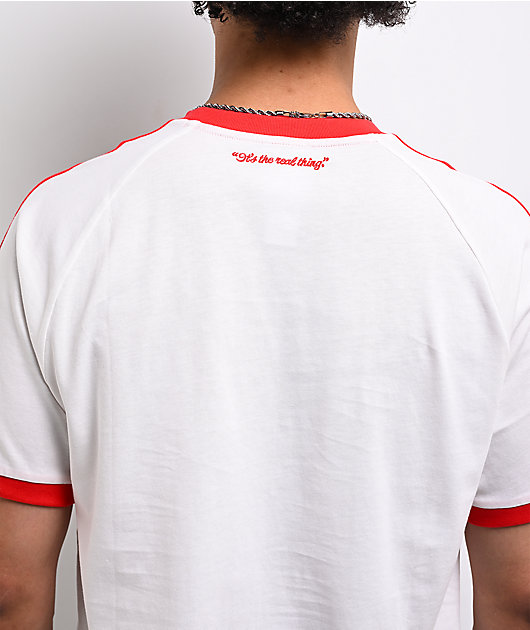 adidas x Coca-Cola Classic Sport Cali Cream & Red Ringer T-Shirt