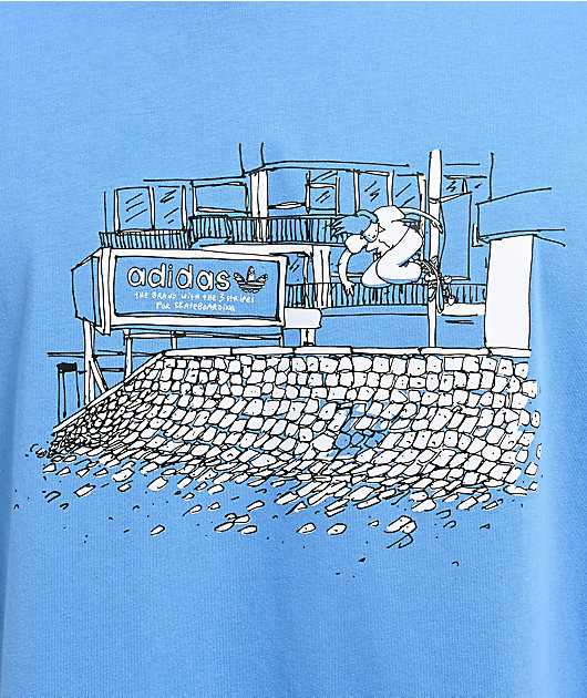 adidas x Henry Jones Nora Blue T-Shirt | Zumiez