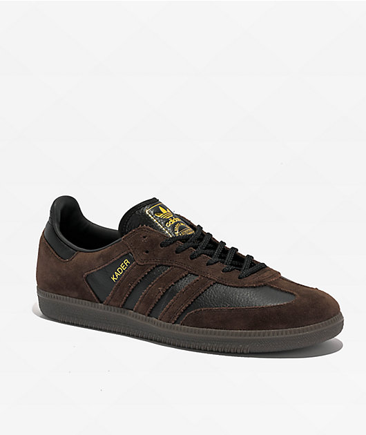 adidas x Kader Sylla Samba ADV Dark Brown Core Black Skate Shoes Zumiez