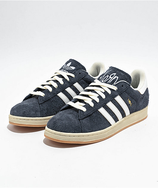 adidas x KoRn Campus 2 Carbon & White Shoes | Zumiez