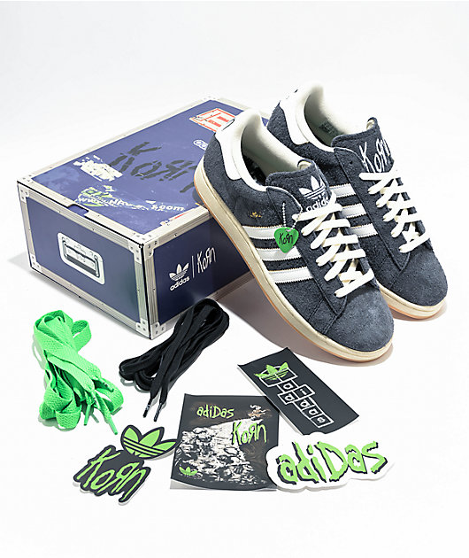 adidas x KoRn Campus 2 Carbon White Shoes Zumiez