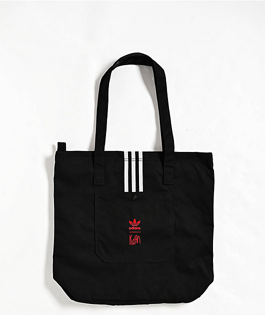 　Korn コラボトートバッグ adidas x Korn Black Tote Bag | Zumiez