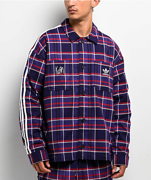 adidas x Korn Purple & Red Flannel Shirt | Zumiez
