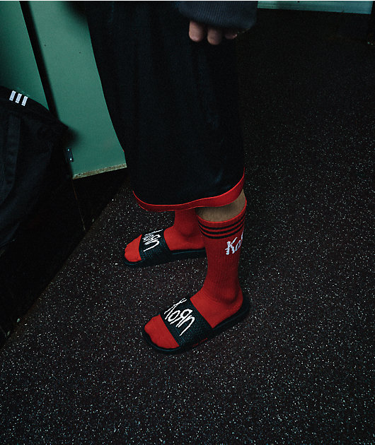 adidas x Korn Red, Black & White 3 Pack Crew Socks