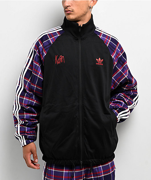 adidas x Korn Reversible Black, Red & Purple Track Jacket | Zumiez