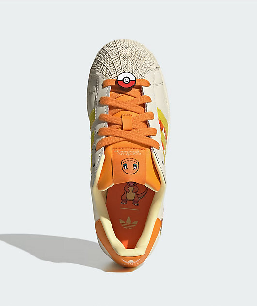 adidas x Pokémon Kids Superstar II Charmander White & Orange Shoes