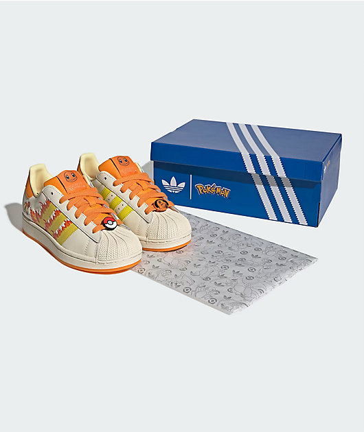 adidas x Pokémon Kids Superstar II Charmander White & Orange Shoes
