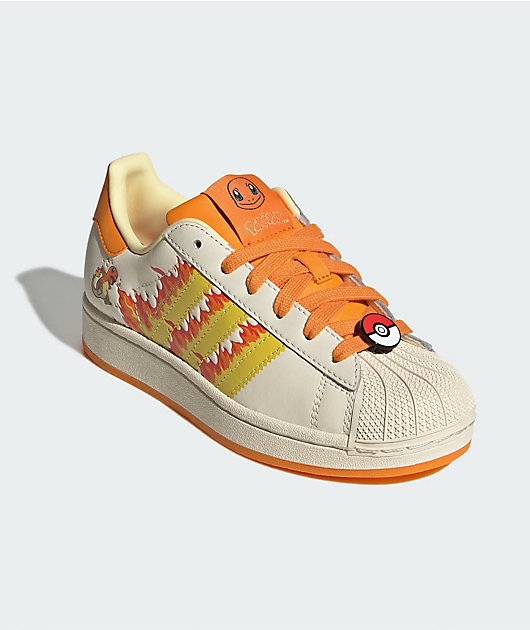 adidas x Pokémon Kids Superstar II Charmander White & Orange Shoes