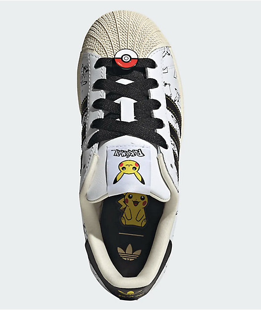 adidas x Pokémon Kids Superstar II Pikachu Black & White Shoes
