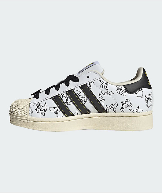 adidas x Pokémon Kids Superstar II Pikachu Black & White Shoes