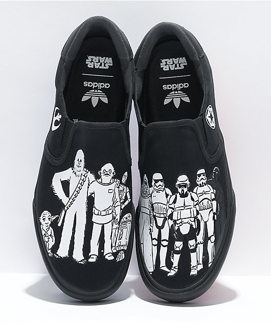 adidas x Star Wars Court Rally Black Slip-On Shoes