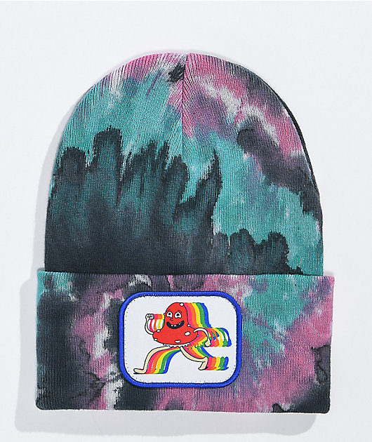 ambsn Tripper Black \u0026 Teal Tie Dye Beanie