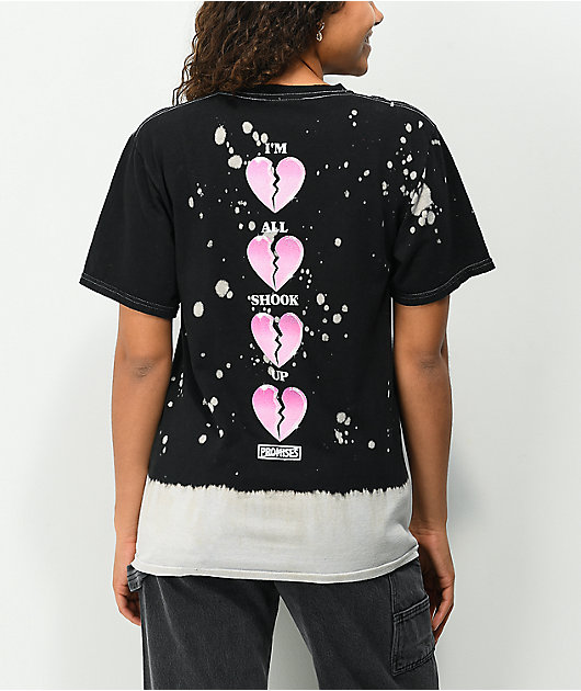 broken promises sweet nothings camiseta negra teñida con lejía