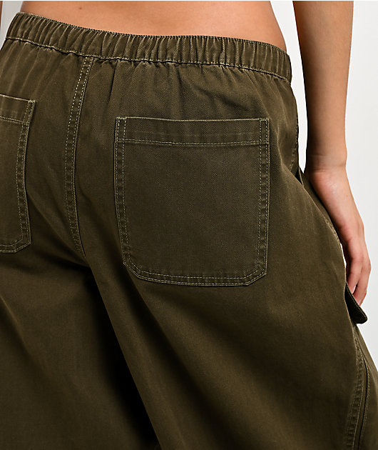 dELiA's Low Rise Olive Oversized Cargo Pants