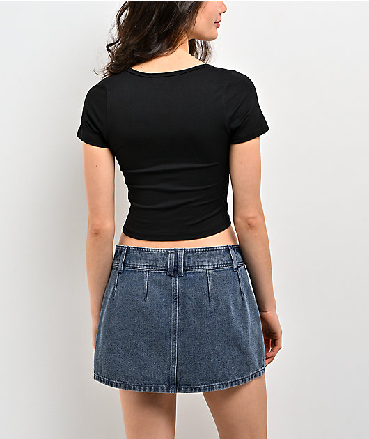 dELiA's O Ring Black Crop Top