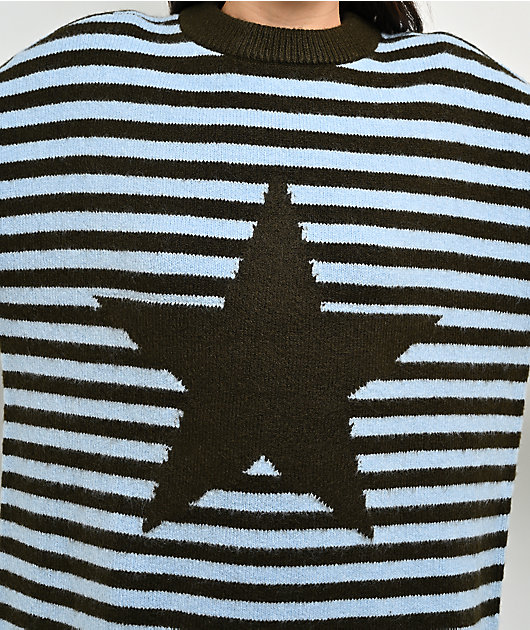 dELiA's Star Stripe Blue & Brown Oversized Sweater